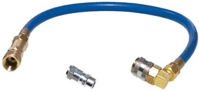 18” (46 cm) R-134a hose/coupler with check valve & purge fitting