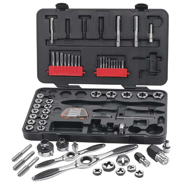 Large Metric Ratcheting Tap and Die Set - 65-Pc
