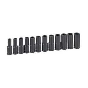 1/2 In Dr Deep Metric Magnetic 6 Pt Impact Socket Set - 12-Pc