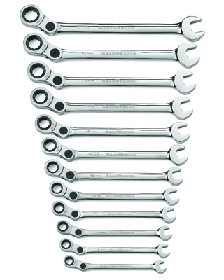 Metric Indexing Combination GearWrench Set - 12-Pc