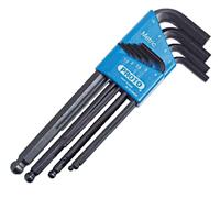 9-Piece Ball Style Metric Hex Key Set with Plastic Holder