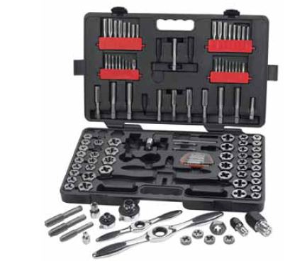 Fractional/SAE Metric Master Ratcheting Tap and Die Set 114 Pc