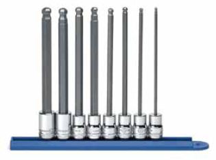 8 Pc. METRIC LONG BALL HEX Bit Socket Set 3/8" DRIVE