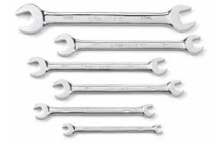 6 Pc. Full Polish Open End Non-Ratcheting Wrench Set METRIC