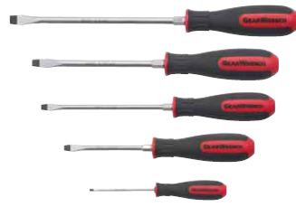 5 Pc. Slotted Dual Material Screwdriver Set