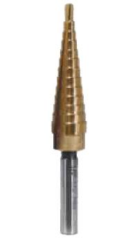1/8" to 1/2" 13-Size HSS Titanium Coated Step Drill
