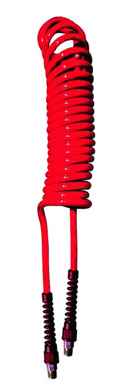 Flexcoil Polyurethane Coiled Air Hose (3/8" x 25' 1/4 MPT Red)