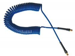 Flexcoil Polyurethane Coiled Air Hose (3/8" x 25' 3/8" MPT Blue)