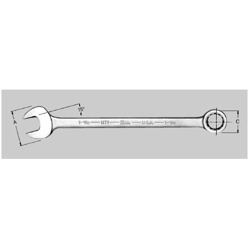 Industrial Black Long Pattern Combination Wrench - 2-1/16" Openi