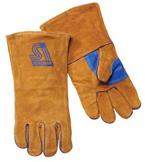 B Series Foam Lined Leather Welding Gloves (Brown L)