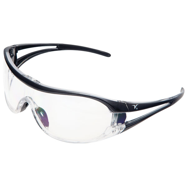 Veratti V6 Safety Glasses Black Frame, Clear Lens