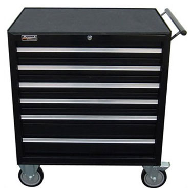27 Inch 6 Drawer Professional Roller Cabinet Black