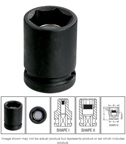 1/2" Drive Magnetic - Standard Length Impact Socket