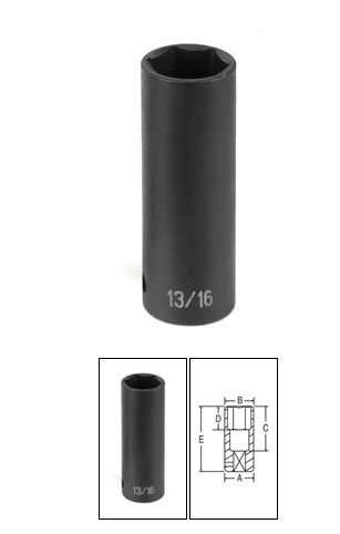 1/2" Drive x 3/4" Extra-Thin Wall Deep Impact Socket