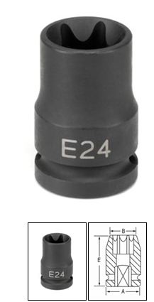 1/2" Drive x E12 External Star Impact Socket