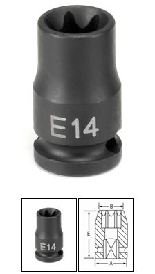 3/8 Inch E11 External Star Impact Socket