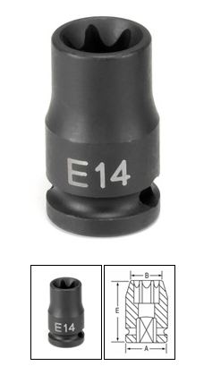 3/8 Inch E16 External Star Impact Socket