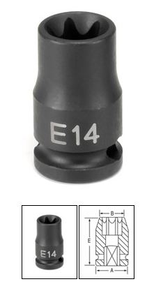 3/8 Inch E8 External Star Impact Socket