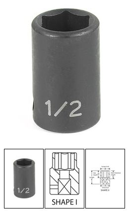 3/8" Drive x 20mm Standard Impact Socket