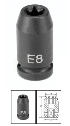 1/4" Drive x E7 External Star Impact Socket