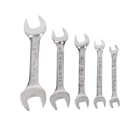 5 pc SAE Short Double head Open End Wrench Set