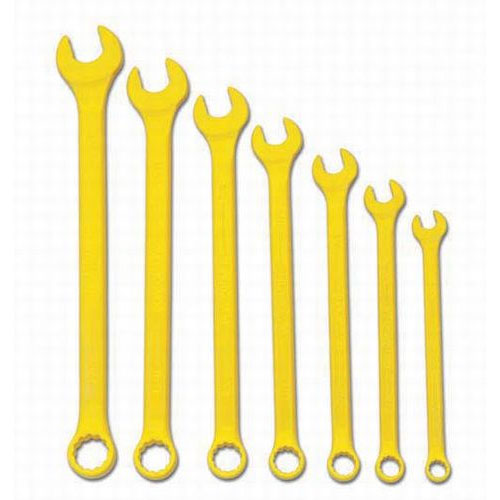7 pc SAE SUPERCOMBO® Combination High Visibilty Yellow Wrench Se
