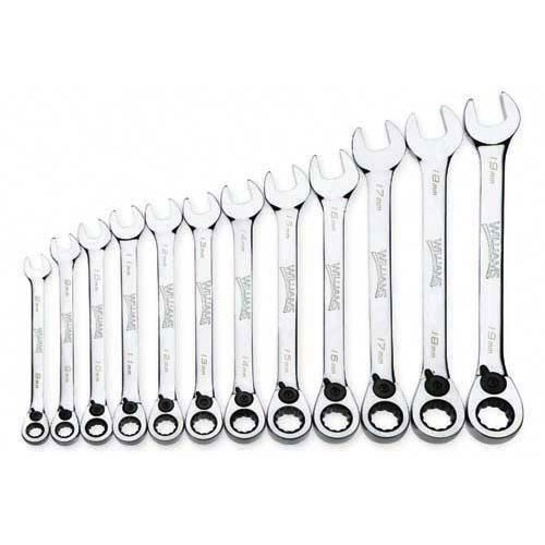 12 pc Metric Reversible Ratcheting Combination Wrench Set