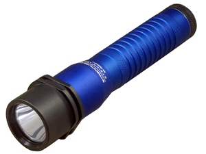 Strion Rechargeable LED Flashlight w AC/DC Blue
