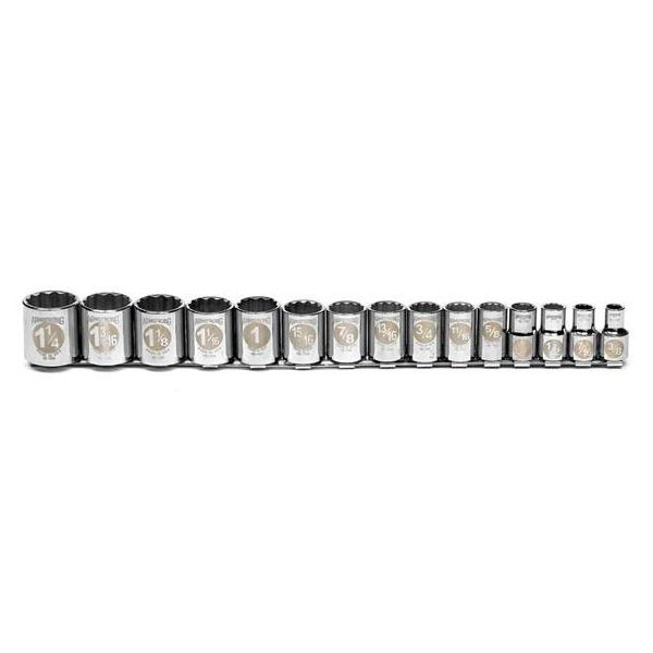 15 Piece 1/2" Drive 12 Point Socket Set