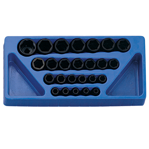 25 Pc 1/2" Drive Cr-Mo Metric Impact Socket Set