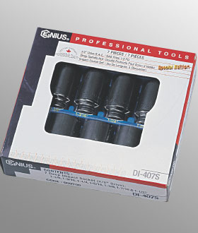 7 Pc 1/2" Drive Metric Deep Spindle Nut Impact Sockets