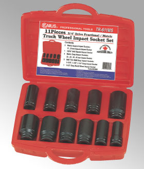 11 Pc 3/4" Drive Truck Wheel Impact Socket Set