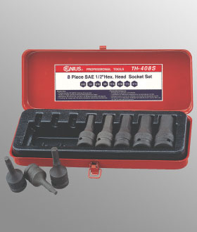 8 Pc 1/2" Drive Metric Hex Head Driver Set