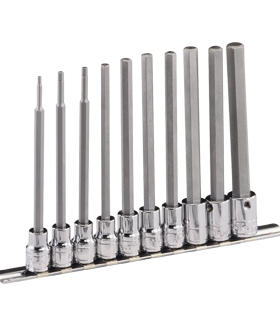 10 Pc 3/8" Drive SAE Long Hex Bit Socket Set