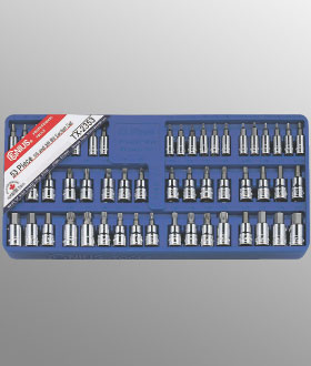 1/4, 3/8 Inch Drive Complete Bit Socket Set 53 Pc