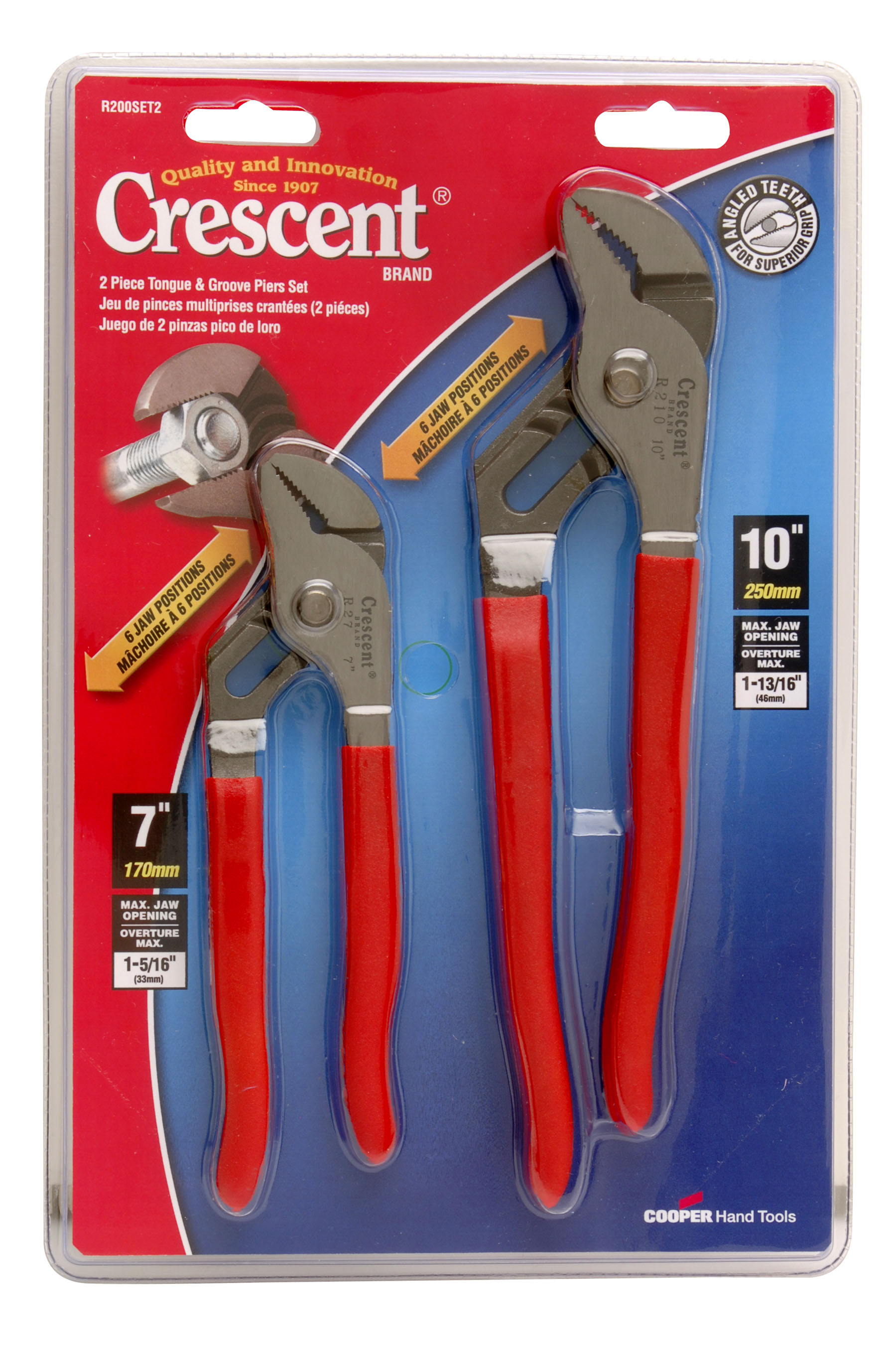 2 Piece Tongue & Groove Pliers Set, 7", 10"