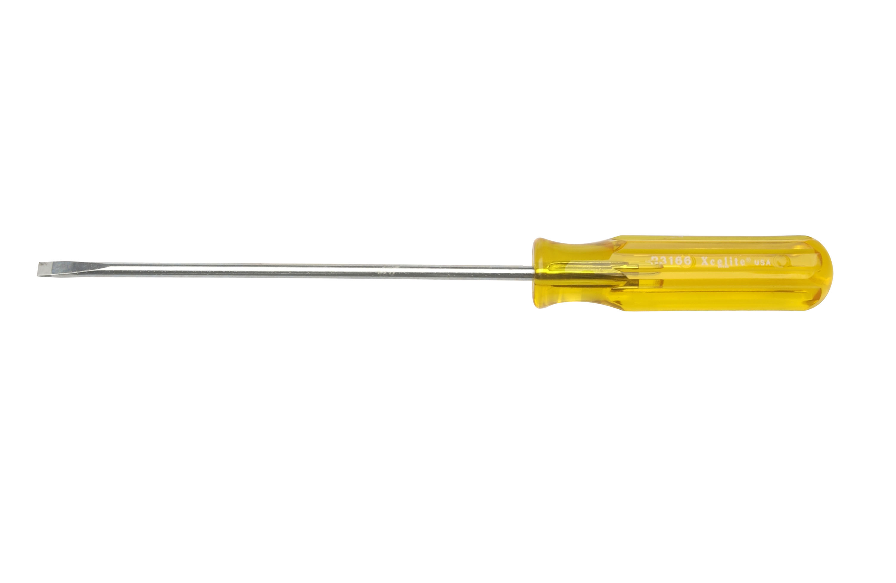 3/16" x 6" Regular Round Blade Screwdriver, Amber Handle