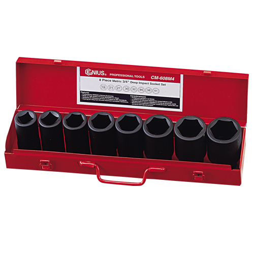 8PC 3/4" Dr. Metric Impact Socket Set