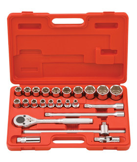 24PC 1/2" Dr. Metric Hand Socket Set