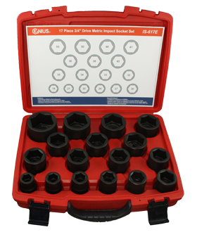 17 Pc. 3/4"Dr. Metric Impact Socket Set