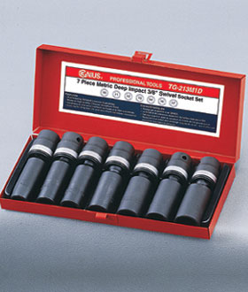 7PC 3/8" Dr. Metric Swivel Deep Impact Socket Set...