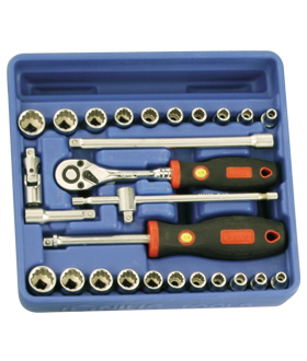 27PC 1/4" Dr. Metric & SAE Hand socket set