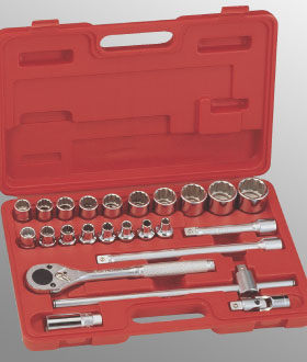 24PC 1/2" Dr. 12-pt. SAE Hand Socket Set