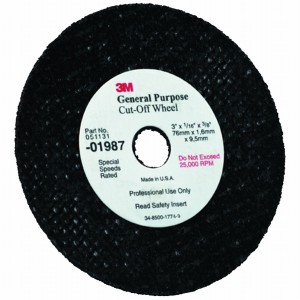 General Purpose Cut-Off Wheel, 3" x 1/32" x 3/8"