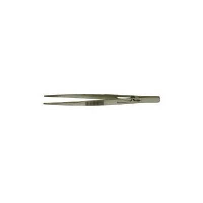 Slide Locking Tweezers 6" Round Serrated Point