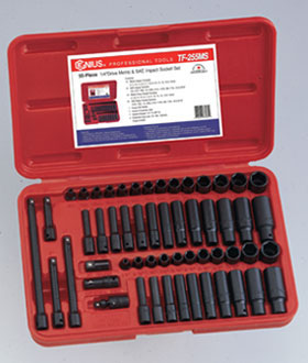 55 Piece 1/4" Drive Impact Socket Set