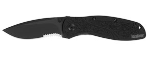 Black Blur Knife w Serrated Blade