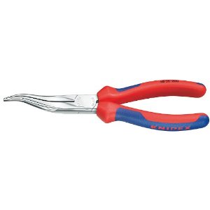 8" Long Nose Pliers without Cutter, S Shape with Comfort Grip