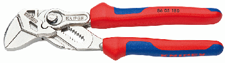 7-1/4" Pliers/Wrench Tool, Comfort Grip, Narrow Jaw