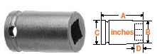 1/2" Square Drive Socket For SAE Square Nuts 9/16" Square Openin